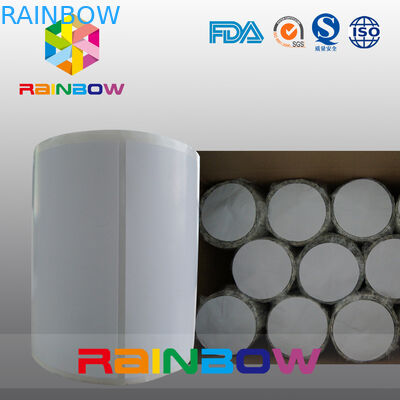 Baskı Yok Beyaz / Boş Kağıt Rulo Düz Dikdörtgen Shrink Sleeve Etiketleri Özel Boyut