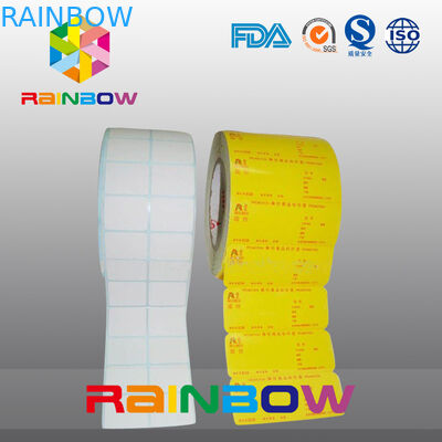 Baskı Yok Beyaz / Boş Kağıt Rulo Düz Dikdörtgen Shrink Sleeve Etiketleri Özel Boyut