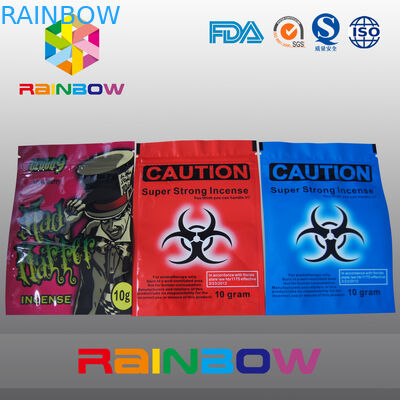 Özel Logo Dikkat Bitkisel Tütsü Kilitli Çantalar 10g 4g Kimyasal Voodoo Baharat Duman Torbası