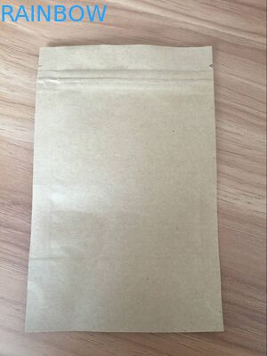 Özelleştirilmiş Kağıt Torbalar Düz Kraft Kağıt Astarlı Folyo Üç Yan Mühür Üst Zip Kilit Çantaları
