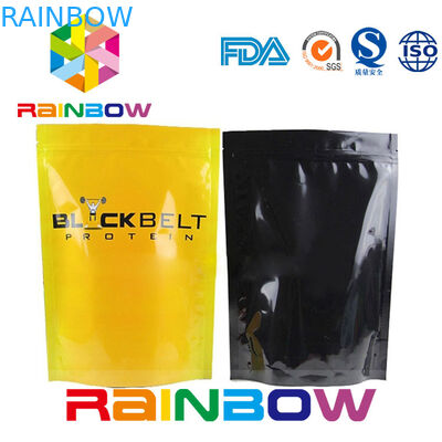 Parlak Stand Up Takviyeler Alüminyum Folyo Çanta Ambalaj Zip Kilit Toz Torbası