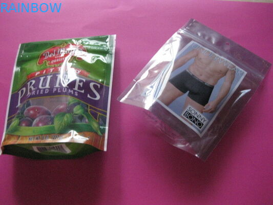 Underware için Plastik Stand Up Fermuar Özel Baskı Konfeksiyon Paketleme Çantası