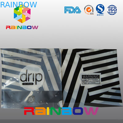 Şeffaf Pencere Ve Fermuar ile Parlak Dondurma Plastik Torbalar Ambalaj Stand Up