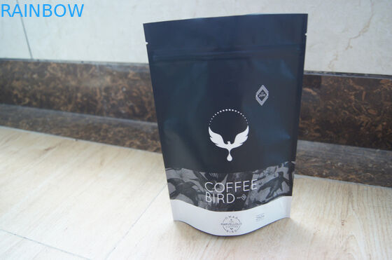 Lamine Mat Siyah Çay Poşetleri Ambalajı Alüminyum Folyo Kahve Poşetleri