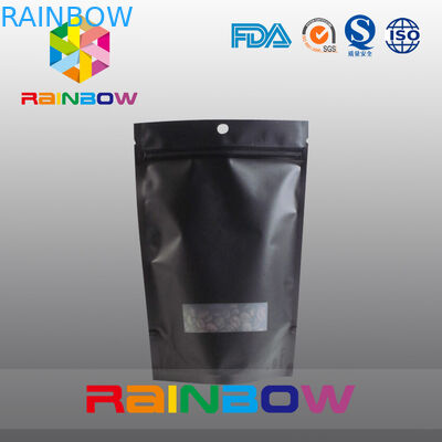 Lamine Mat Siyah Çay Poşetleri Ambalajı Alüminyum Folyo Kahve Poşetleri