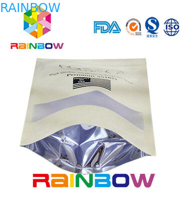 Düz Tabanlı Kahverengi Özel Kağıt Torbalar / Fermuarlı Craft Kağıt Torba