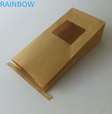 Folyo Astarlı Snack Çanta Ambalaj Kağıt Torba Kraft Kağıt Torbalar Kalay Kravat Ve Pencereli