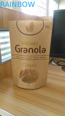 Özel Baskılı Stand Up Kraft Kağıt Torba, Snack Bag Paketleme, Pencere