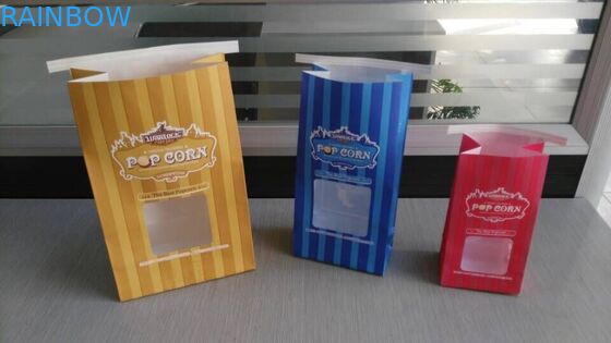 Kahverengi Kraft Kağıt Torba Withtin Kravat ve Gıda Ambalaj ve Teşhir İçin Ön Cam