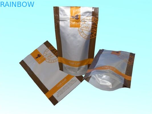 Yeniden kullanılabilir lamine alüminyum folyo kırmızı Mylar torbalar ayağa