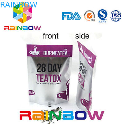 Yan Gusseted Doy Paketi Kraft Kağıt Çay Paketleme Çantası Alüminyum Folyo Plastik Kilitli Kese