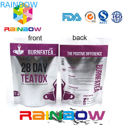 Yan Gusseted Doy Paketi Kraft Kağıt Çay Paketleme Çantası Alüminyum Folyo Plastik Kilitli Kese