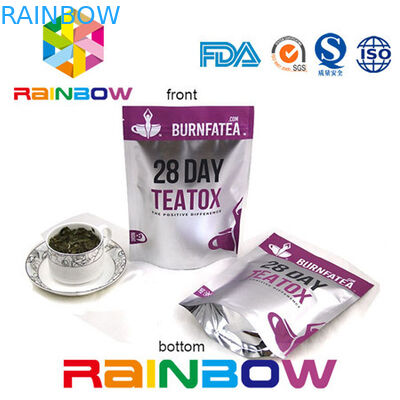 Yan Gusseted Doy Paketi Kraft Kağıt Çay Paketleme Çantası Alüminyum Folyo Plastik Kilitli Kese