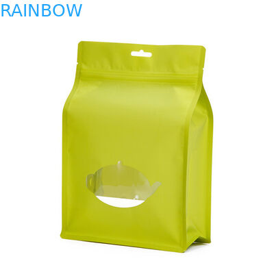 Kraft kağıt çay paketleme poşetleri kilitli alüminyum plastik ambalaj poşetleri ayağa