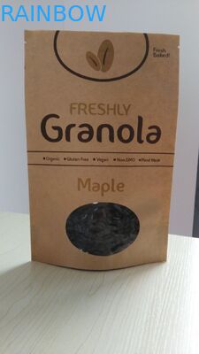 Özelleştirilmiş Kağıt Torbalar Geri Dönüştürülebilir Stand Up Kahverengi Kraft Kağıt Torba OEM