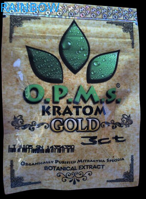 Kratom Bitkisel Tütsü Ambalaj Fermuar Kilit Çanta, 3ct OPMS Kapsül Kratom Çanta