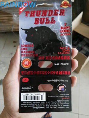 Özel Baskı Thunder Bull Pills Blister Kart Ambalaj Kutuları Kelebek Delikli