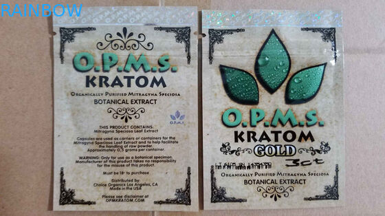 Özel kratom bitkisel tütsü ambalaj / 3ct OPMS kapsüller kratom çantası