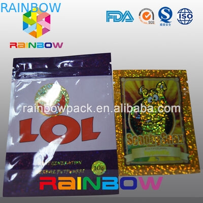 Özelleştirilmiş 4g / 10g Bitkisel Tütsü Ambalaj / Potpourri Kilitli Çanta