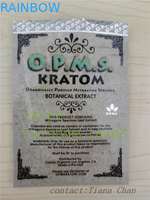 Bitkisel Tütsü Ambalaj Kilitli altın 3ct alüminyum folyo opms kratom tozu