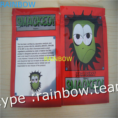 Bitkisel tütsü çanta / üç yan mühür fermuarlı çanta / özel bitkisel tütsü çantası için 1g / 2g / 3g / 4g / 5g poşet tozu için