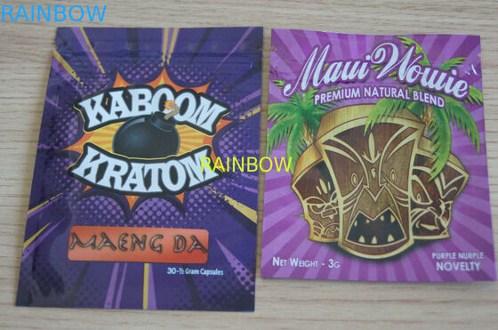 Bitkisel tütsü çanta / üç yan mühür fermuarlı çanta / özel bitkisel tütsü çantası için 1g / 2g / 3g / 4g / 5g poşet tozu için