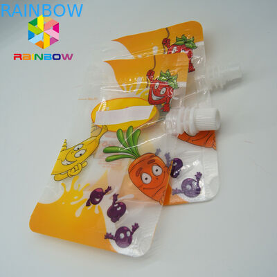 Berrak içecekli poşetler berrak, plastik sıvı emzikli üst ile kese