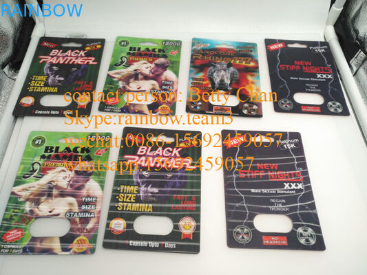 Gergedan 7 platin 5000 / Rhino 69 35000 erkek geliştirme hapı kağıt kutusu / 3D kart blister