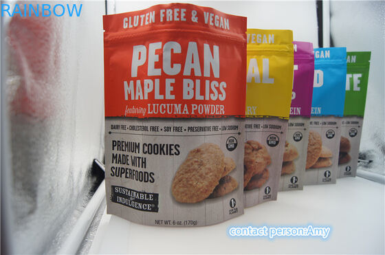 2017 yeni tasarımlar promosyon çikolata bisküvi paketleme çantası / fermuar ile 10 oz peynir kılıfı