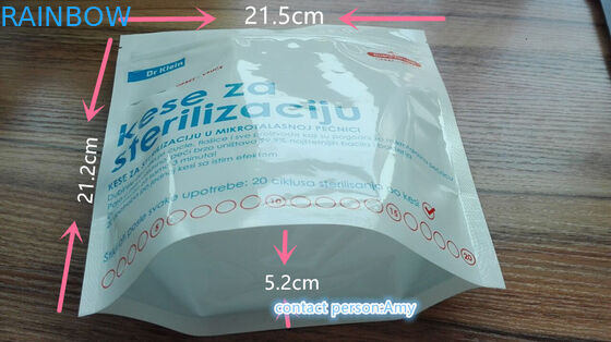 Stand Up Mikrodalga Buhar Sterilizatör Retort Çanta / FDA onaylı fermuar plastik mikrodalga sterilizatör çantası