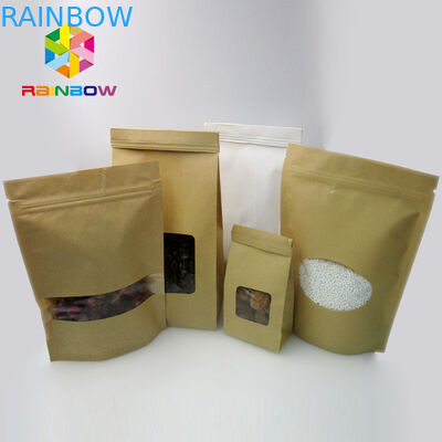 Özelleştirilmiş Kalay Kravat Kahve Açılıp Kapanabilir Kraft Kağıt Torbalar / 3 Yan Mühür Kılıfı