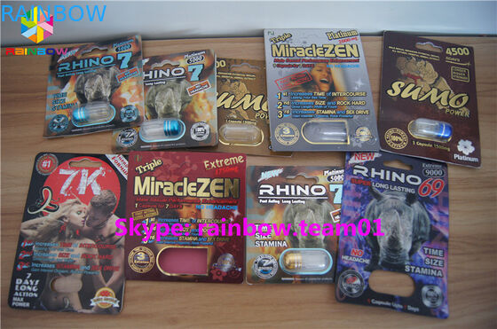 SGS Kağıt Kutu Ambalajı Temizle Plastik Seks Hapı Şişesi, Özel Servis Sağlandı