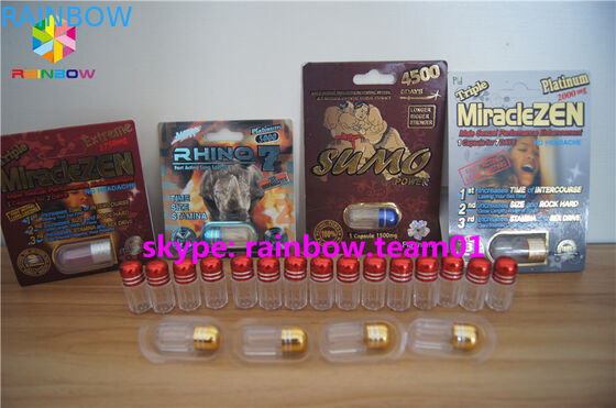 Özelleştirilmiş Bullet Plastik Hap Şişeleri, Metal Kapaklı Plastik Tıp Şişeleri