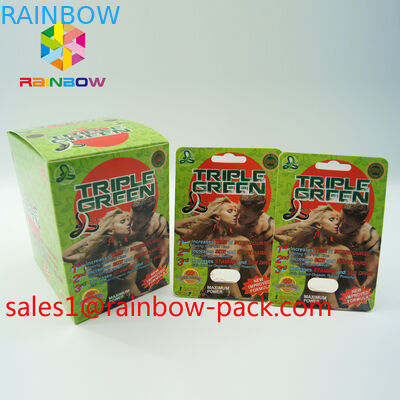 Sıcak satış 3D baskı kartı Siyah mamba 3D cards3d seks hapları ambalaj kağıt kartı 3D seks hapı kartı geliştirme hap kutuları