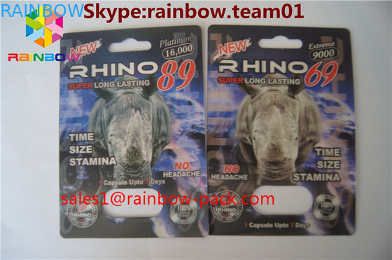 Sıcak satış 3D baskı kartı Siyah mamba 3D etkisi seks hapı ambalaj kartı 3D kart / 3D baskı kartı gergedan blister kağıt ca