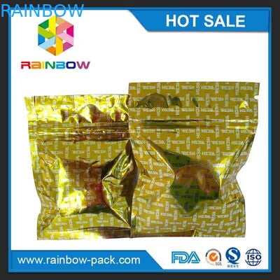 Altın Parlak Mini Folyo Kılıfı Ambalaj / Hermetik Olarak Sızdırmaz Alüminyum Kilitli Çanta