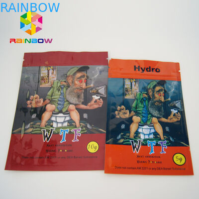 Tatlı Yaprak Canabis Kimyasal Toz küçük Fermuar Ve gözyaşı çentikli ısı mühür torbaları