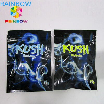 Yeniden kapatılabilir Baharat Bitkisel Tütsü Ambalajı, kilitli mylar torbalar Bir Tarafı Temizle