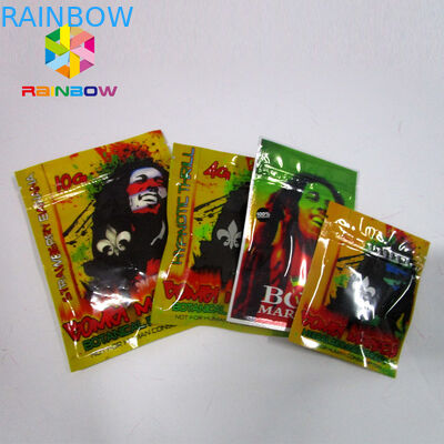 Yeniden kapatılabilir Baharat Bitkisel Tütsü Ambalajı, kilitli mylar torbalar Bir Tarafı Temizle