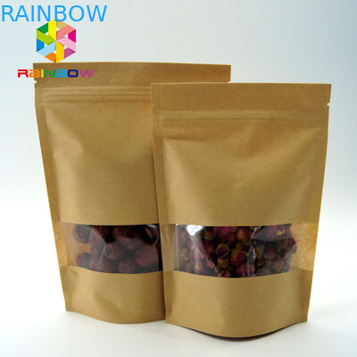 Temizle Pencere Çay Poşetleri Paketleme / Açılıp Kapanabilir Stand Up Torbaları Yiyecek İçin