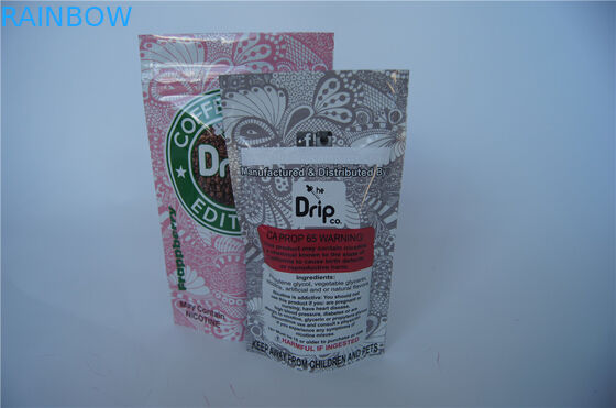 Özel Baskı Fermuar / Gözyaşı Çentik ile Vape Paketi Ambalaj Poşetleri Stand Up