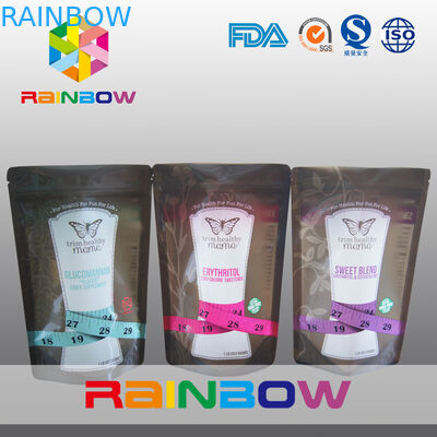 Enerji Sınıfı için Food Grade Yeniden Kullanılabilir 150g Fermuar Stand Up Torbaları