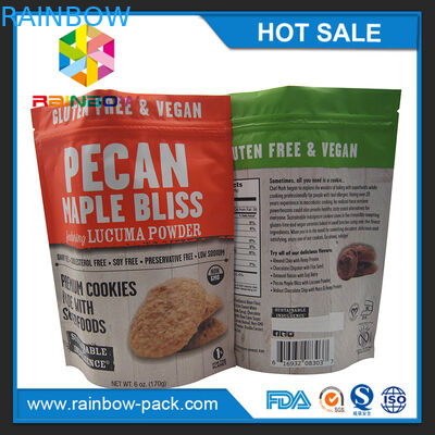 250g Alüminyum Folyo Mat Baskı Mylar Stand up Kilitli Kurabiye Ambalaj Kılıfı Çanta