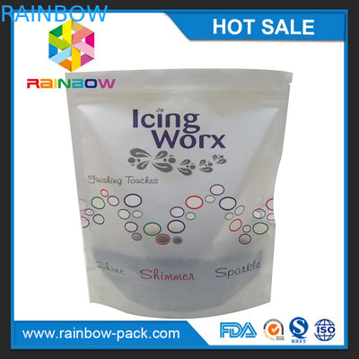 Mat özelleştirilmiş logo baskı ayağa kilitli çantası alt köşebent