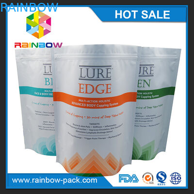 Mat özelleştirilmiş logo baskı ayağa kilitli çantası alt köşebent