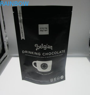 12 oz Özel Baskı Mat Siyah Kahve Folyo Kılıfı Paketleme Çantası Valf / Fermuarlı