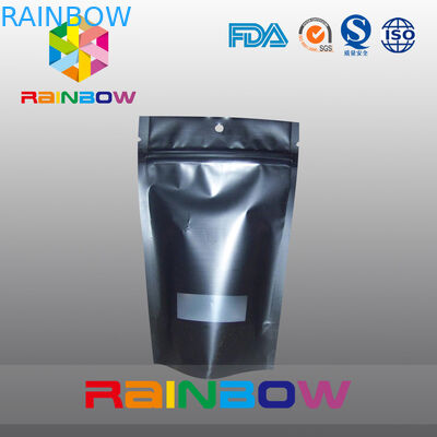 Kullanımlık Mat Siyah Doypack Kilitli Kahve Torbası Gravür Baskı Nem Geçirmez