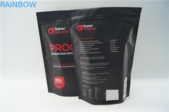 Yüksek kaliteli alüminyum folyo beslenme fermuar ile stand up paketleme çantası
