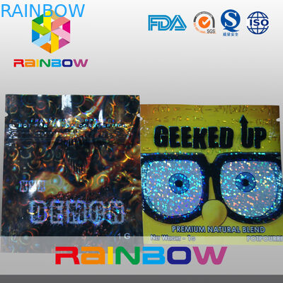 Gözyaşı Çentikler ile Lamine Malzeme Maymun Herbal Tütsü Mini Kilitli Çanta