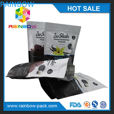 Özel baskılı gıda sınıfı folyo kaplı kilitli 1 kg protein tozu torbası ambalaj enerji tozu torbalar
